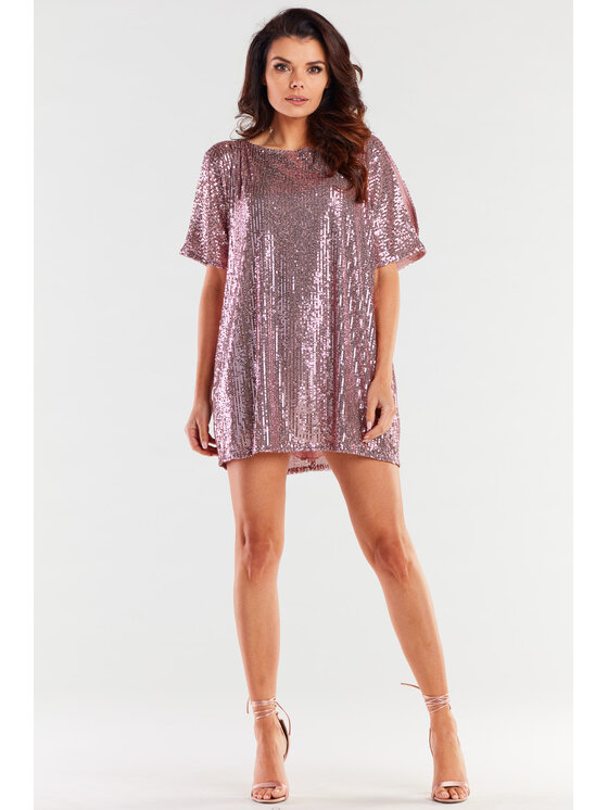 Awama Awama Abito da sera A483 Rosa Basic Fit