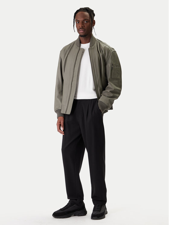 BOSS BOSS Giacca di pelle Jakri 50552151 Grigio Regular Fit