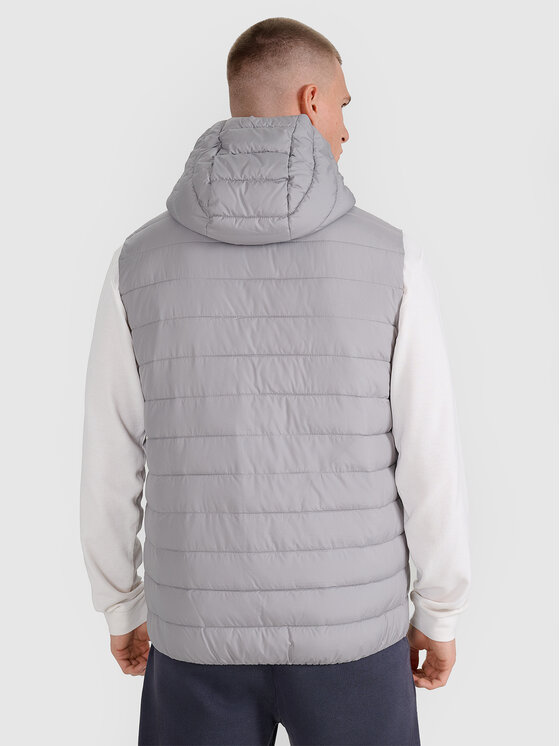 4F 4F Kamizelka MIDSHOP TEXTILE Szary Regular Fit
