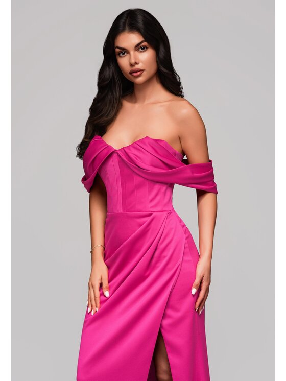 Ombre Ombre Sukienka wieczorowa LA-OM-DLR183 Różowy Regular Fit