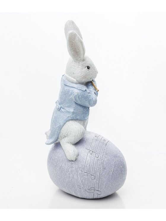 MIAhome MIAhome Figurka królik MUZYK 18x7x9 cm FLECISTA Kolorowy
