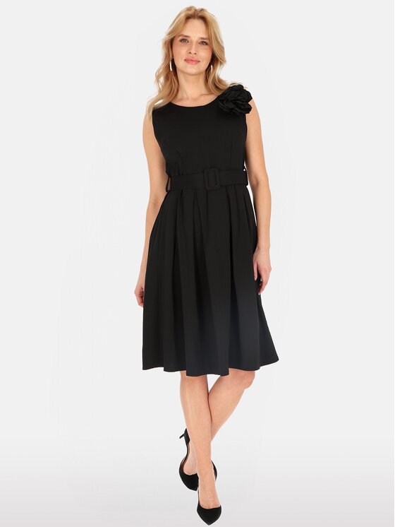 Perso Perso Sukienka letnia RBE254074F Czarny Regular Fit