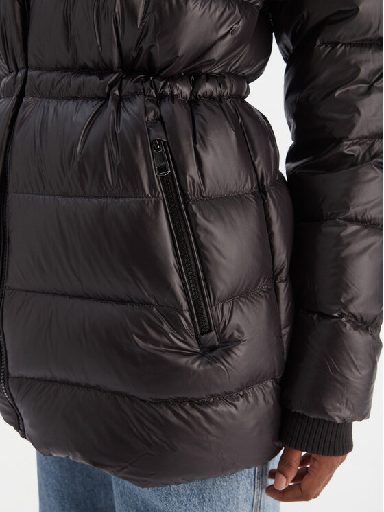 Tommy Hilfiger Tommy Hilfiger Пухено яке Gloss WW0WW47355 Черен Regular Fit