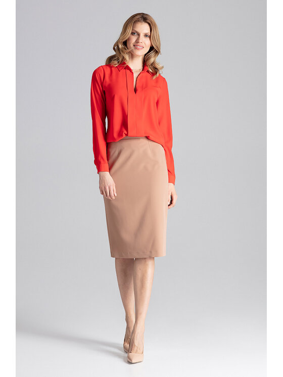 FIGL FIGL Koszula M621 Czerwony Loose Fit
