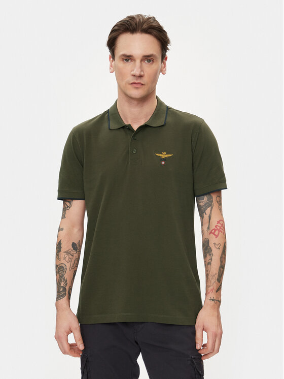 Aeronautica Militare Polo 241PO1308P82 Haki Regular Fit