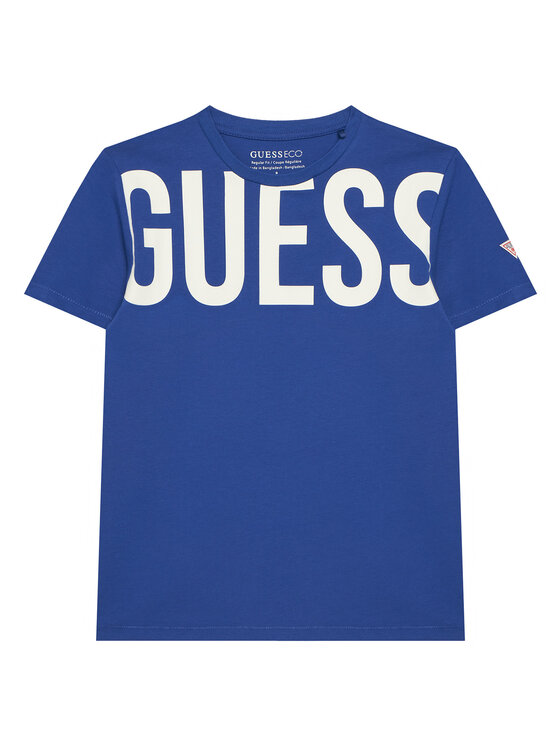 Guess Guess T-Shirt L6GI26 J1314 Modrá Regular Fit