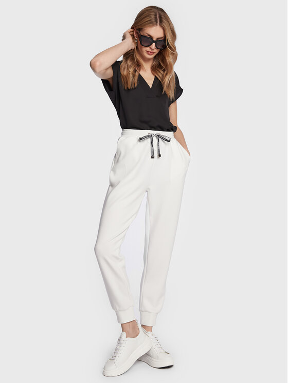 Gaudi Gaudi Jeans Spodnji del trenirke 311BD24008 Bela Regular Fit