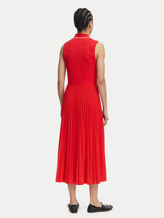 Tommy Hilfiger Tommy Hilfiger Igapäevane kleit 1985 Pleated WW0WW49621 Punane Regular Fit