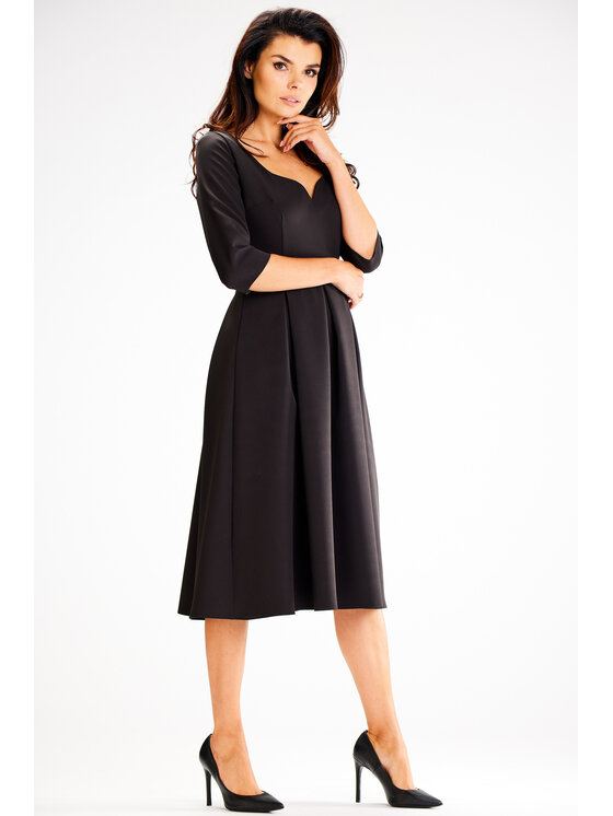 Awama Awama Večerní šaty A598 Černá Basic Fit