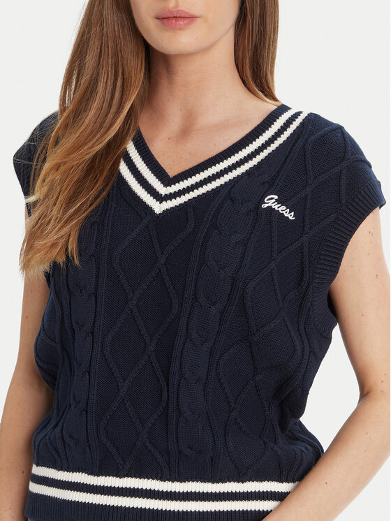 Guess Guess Sweter V5GR00 Z3FB1 Granatowy Classic Fit
