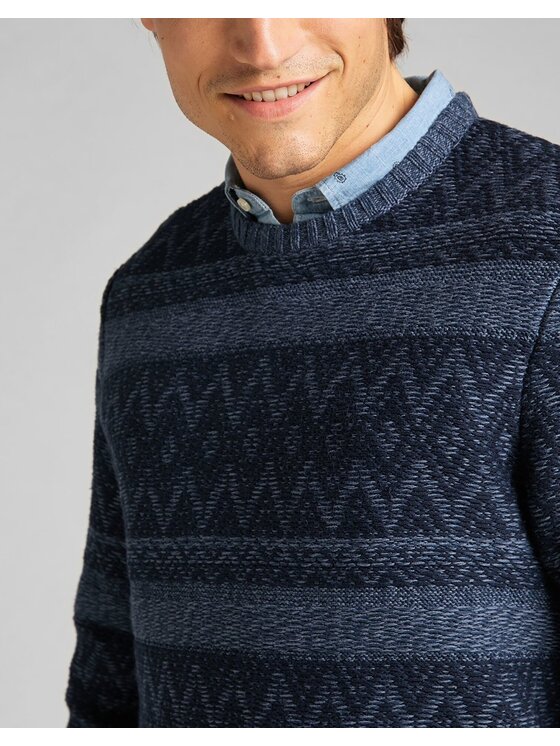 Lee Lee Maglione CREW SEAS KNIT Blu Regular Fit