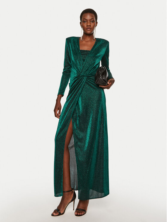 Simona Corsellini Simona Corsellini Abendkleid A24CEAB045 Grün Slim Fit
