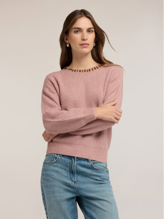 Motivi Motivi Sweter M449W004162N006 Różowy Boxy Fit