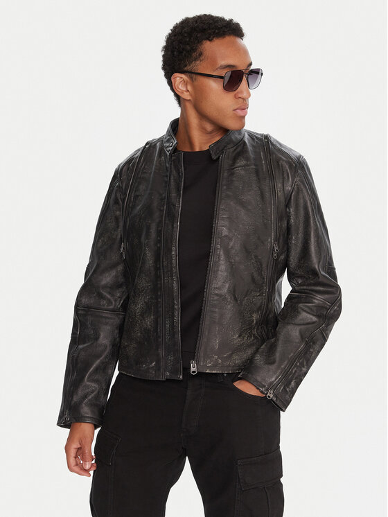 G-Star Raw G-Star Raw Geacă de piele D26931-E082 Gri Regular Fit