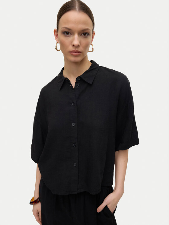Vero Moda Vero Moda Koszula Linn 10306820 Czarny Relaxed Fit