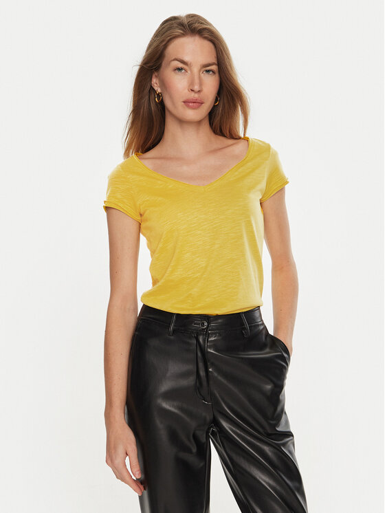 Sisley Sisley T-shirt 3TNHL4007 Žuta Regular Fit