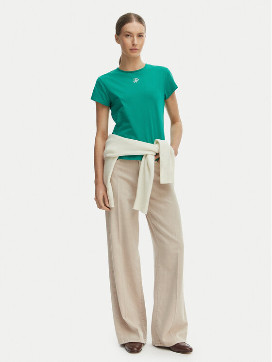 Tommy Hilfiger Tommy Hilfiger Marškinėliai WW0WW48710 Žalia Slim Fit