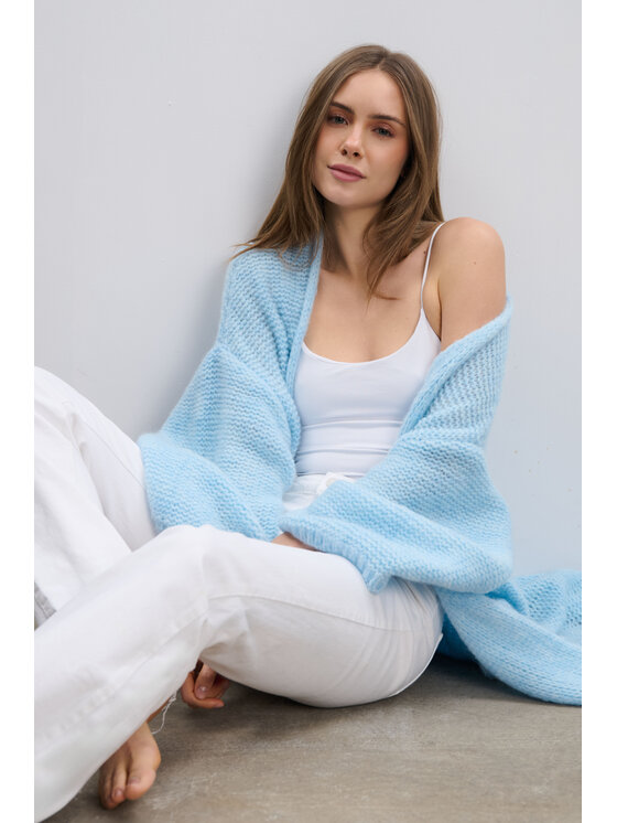 Fobya Fobya Kardigan F2111 Niebieski Basic Fit