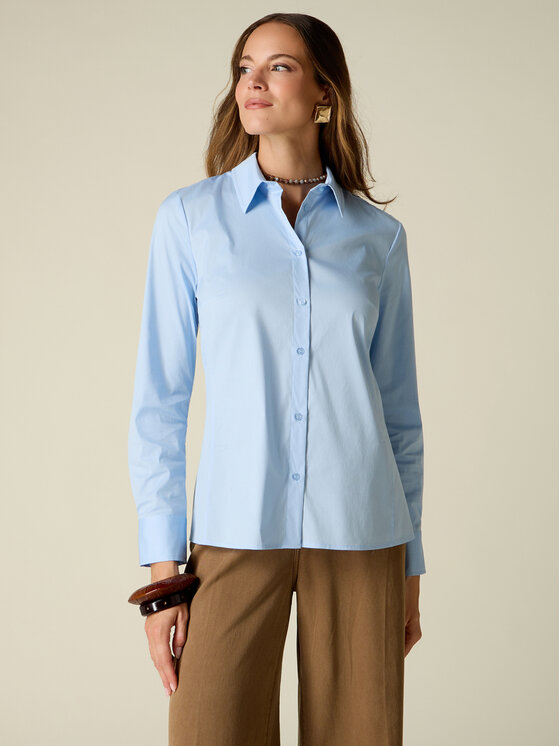 Oltre Oltre Koszula 5078R203186N004 Turkusowy Slim Fit