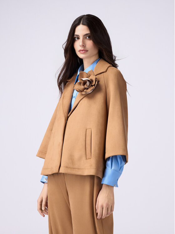 Oltre Oltre Cappotto 8151J000220N002 Écru A-Line Fit