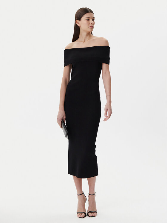 MICHAEL Michael Kors MICHAEL Michael Kors Трикотажна сукня MS582Y033D Чорний Slim Fit