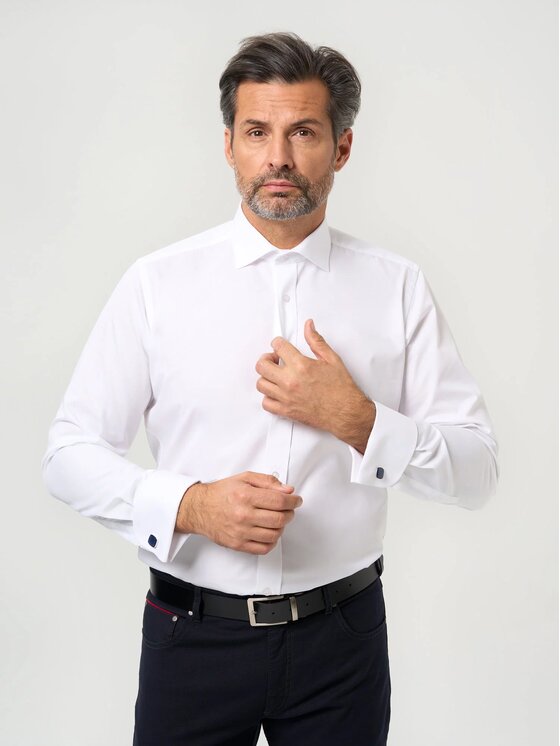 Willsoor Willsoor Koszula s40535 Biały Slim Fit
