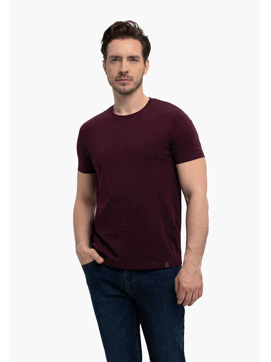 Volcano Męski T-Shirt, rozmiar L, Czerwony, T-BASIC