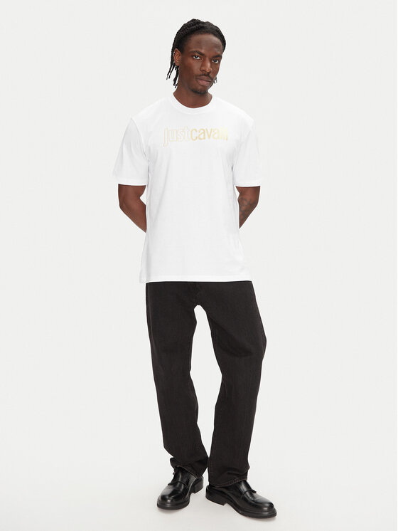Just Cavalli Just Cavalli T-Shirt 78OAHT16 Bílá Regular Fit