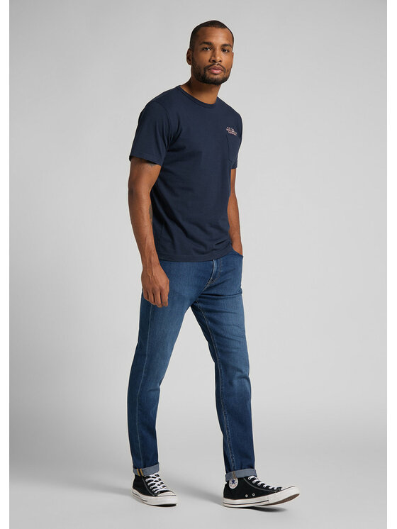 Lee Lee T-Shirt SS POSTER TEE Niebieski Regular Fit