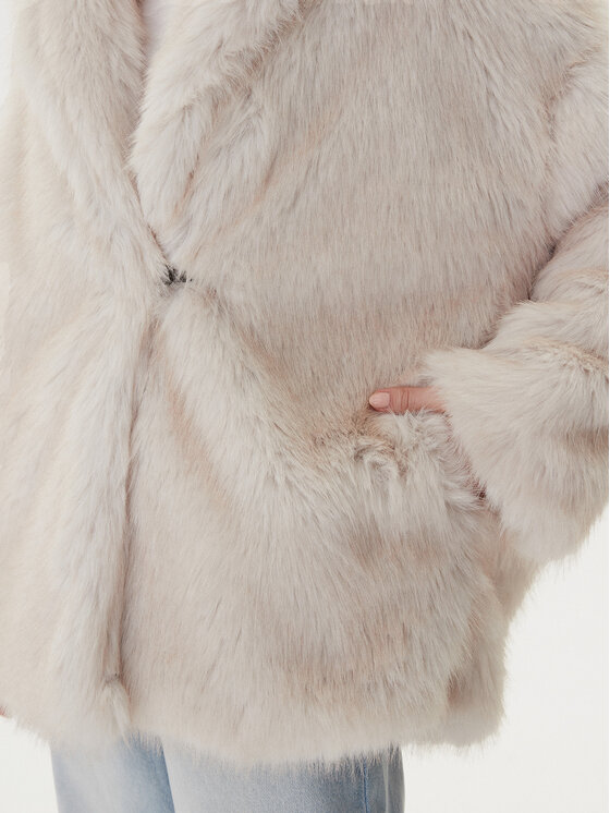 TWINSET TWINSET Кожено палто 252TF2090 Бежов Relaxed Fit