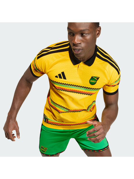 adidas adidas Koszulka techniczna Jamaica 26 x Bob Marley Home Authentic Jersey Żółty Slim Fit