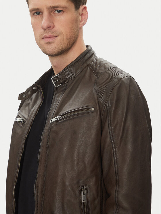 Serge Pariente Serge Pariente Giacca di pelle Maciej Marrone Regular Fit