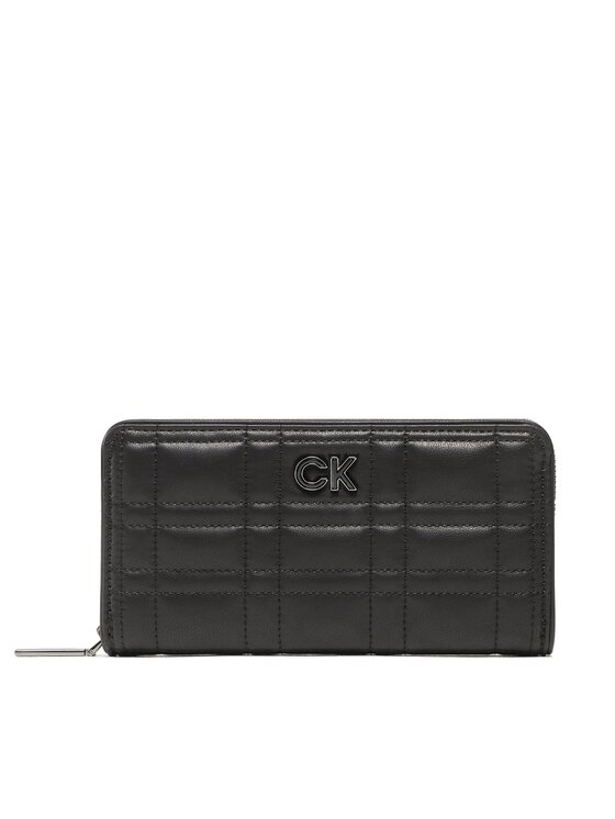Portofel Mare de Damă Calvin Klein Re-Lock Quilt Z/A Wallet Lg K60K609912 Negru