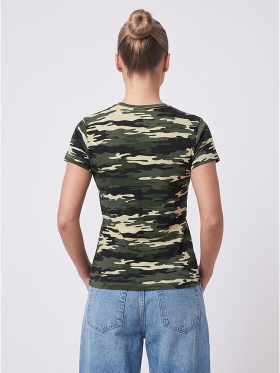 Urban City Urban City T-Shirt Militarna Wojskowa Camo Moro 131526 Khaki Regular Fit