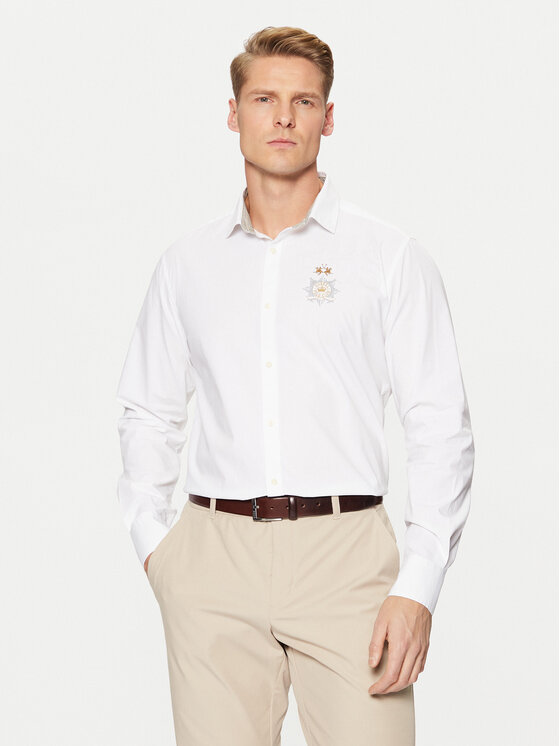 La Martina La Martina Särk ZMCG30 PP483 Valge Regular Fit