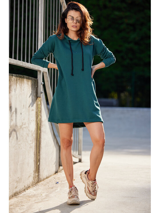 Infinite You Infinite You Sukienka dzianinowa M270 Zielony Basic Fit