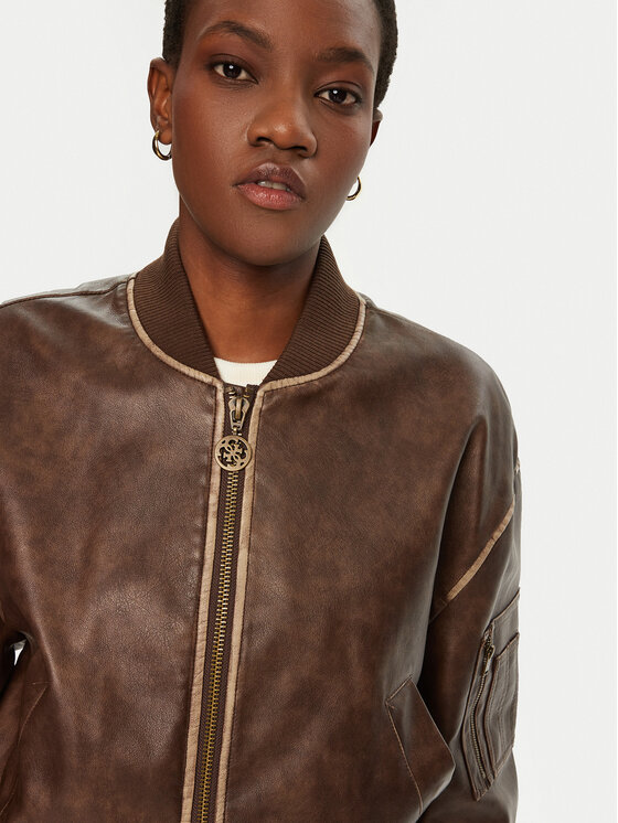 Guess Guess Bunda bomber W5RL21 WGW40 Hnědá Regular Fit