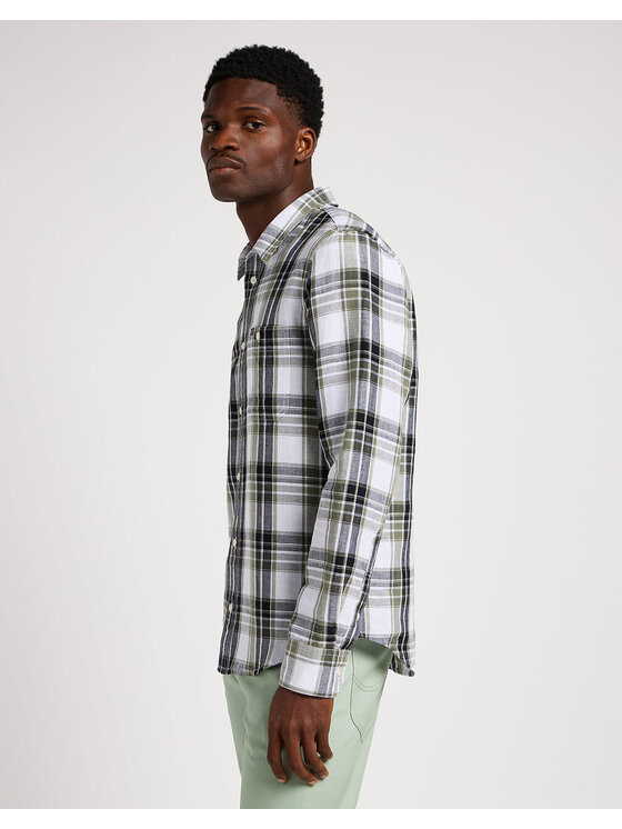 Lee Lee Koszula LEESURE SHIRT Zielony Regular Fit