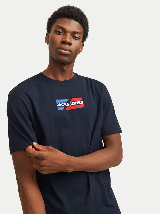 Jack&Jones Jack&Jones Majica Corp Graphic 12268415 Mornarsko modra Regular Fit