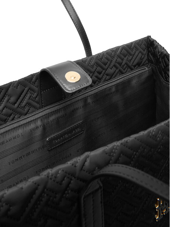 Tommy Hilfiger Tommy Hilfiger Kabelka Th City Tote Mono Nylon AW0AW18163 Černá