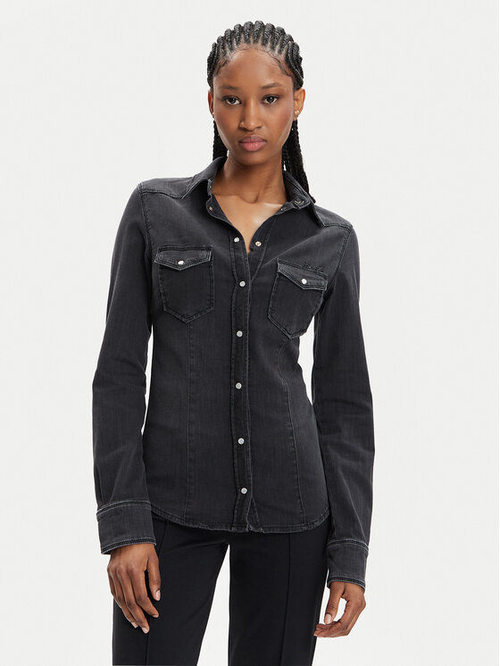 Camicia jeans nera donna 2025