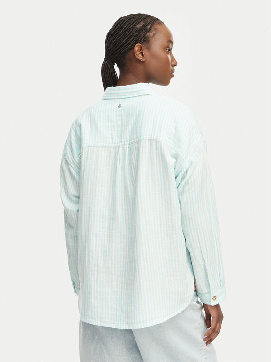 Roxy Roxy Marškiniai Morning Shine Stripe ERJWT03747 Šviesiai mėlyna Loose Fit