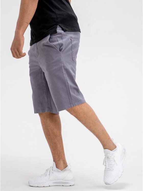 Jigga Wear Jigga Wear Szorty materiałowe Krótkie spodenki Na wiosnę lato na gumce wakacje urlop 128816 Szary Regular Fit