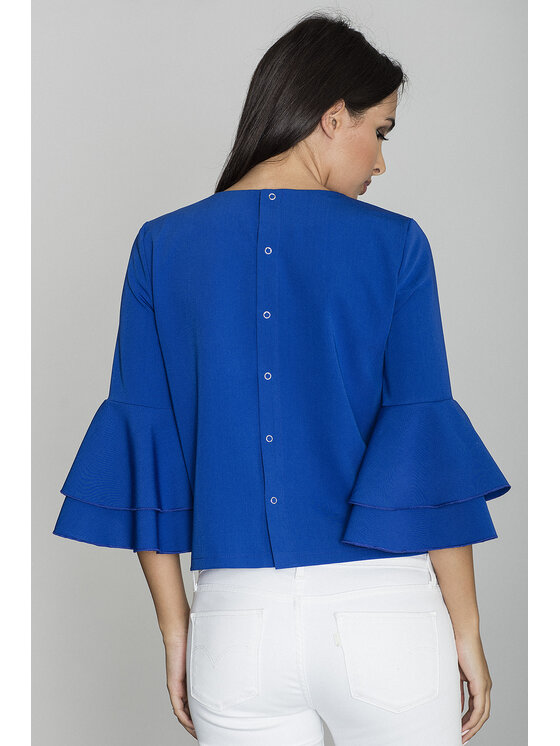 FIGL FIGL Blúzka M565 Modrá Regular Fit