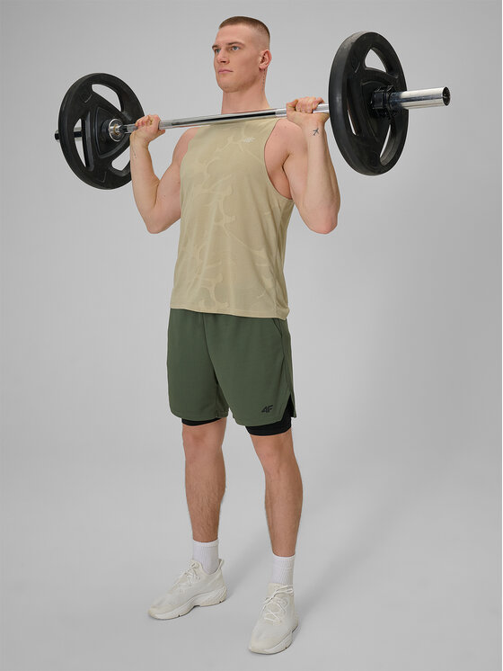 4F 4F Koszulka techniczna ATHLETIC Beżowy Regular Fit