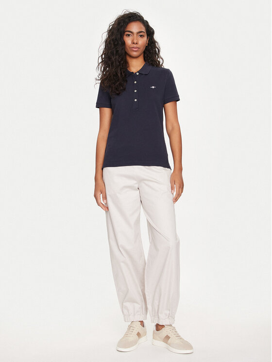 Gant Gant Polo Shield 4200870 Granatowy Slim Fit