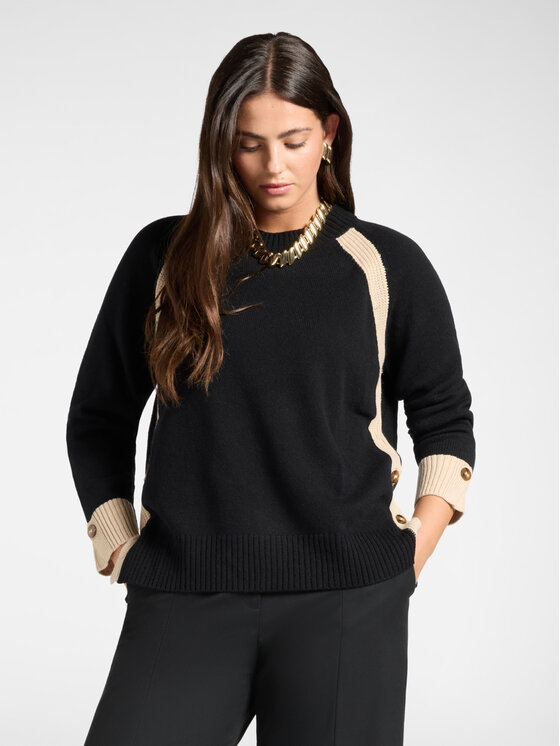Elena Mirò Elena Mirò Sweter M068Z000832N0A1 Czarny Regular Fit