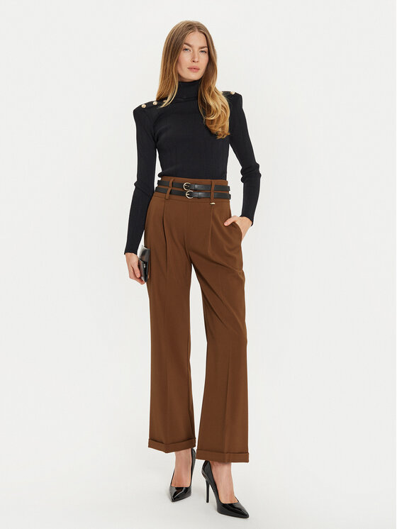 ARTIGLI ARTIGLI Hlače iz tkanine ACPA000675 Rjava Regular Fit