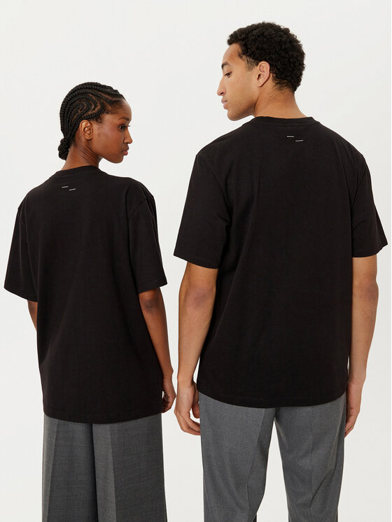 Filling Pieces Filling Pieces T-Shirt Unisex Embroidered Knot 7449986 Czarny Regular Fit