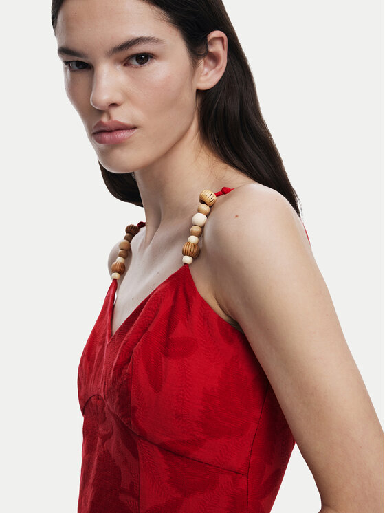 Desigual Desigual Коктейльна сукня Tigris 25SWVW85 Червоний Slim Fit